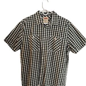 Levi's Cotton Short Sleeve
Shirt Men's Large plaid green brown fall button up